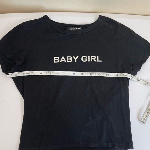 FashionNova|BabyGirL|Crop Top|Small| Cotton| Tee  - Picture 2 of 6